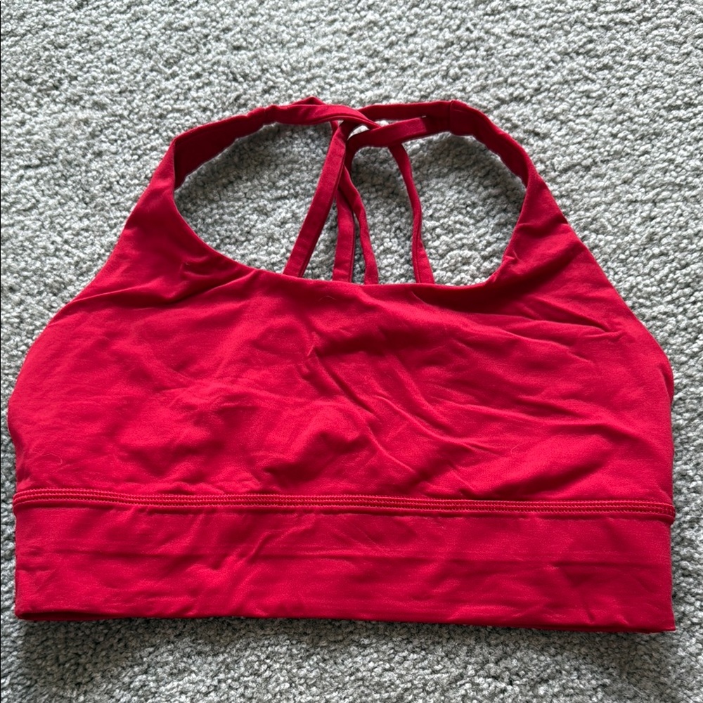 Lululemon Athletica Red Energy Sports Bra size 8